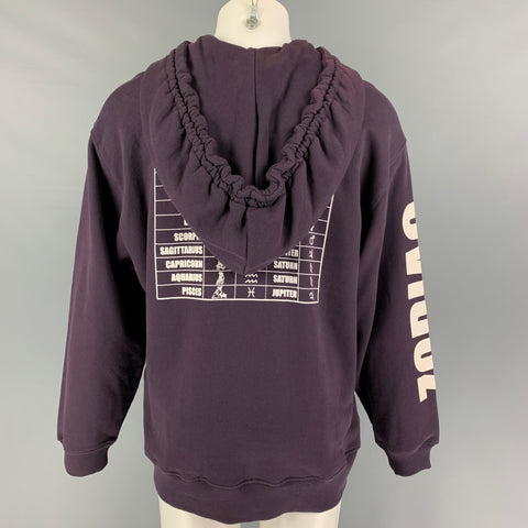 DRIES VAN NOTEN Size S Purple Mauve Zodiac Graphic Cotton Oversized Sweatshirt