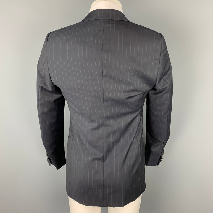 GIORGIO ARMANI Size 36 Regular Navy Chalkstripe Wool Sport Coat
