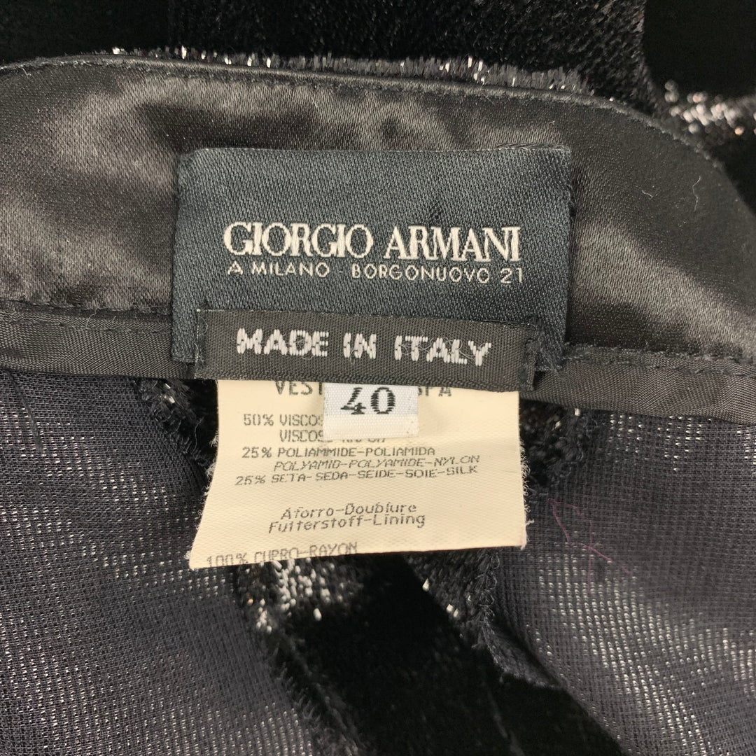 GIORGIO ARMANI Size 4 Black Viscose Blend Sparkly Wide Leg Dress Pants
