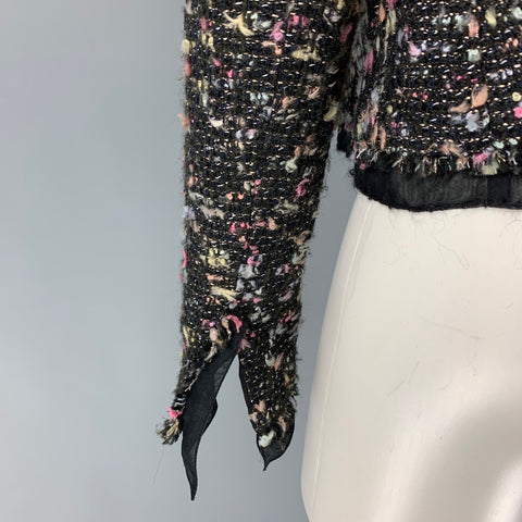 CHANEL B2619 04A Talla 4 Chaqueta con frente abierto bouclé multicolor negro