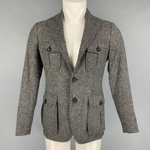 TAGLIATORE Size 36 Grey Black Nailhead Wool Notch Lapel Jacket