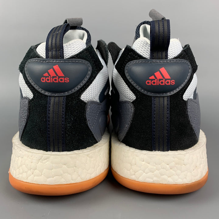 ADIDAS Size 10 Grey & Orange Color Block Acetate Sneakers