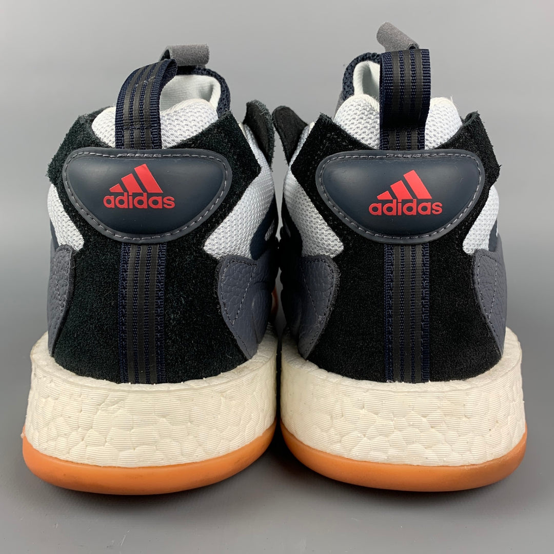 ADIDAS Talla 10 Zapatillas de deporte de acetato con bloques de color gris y naranja