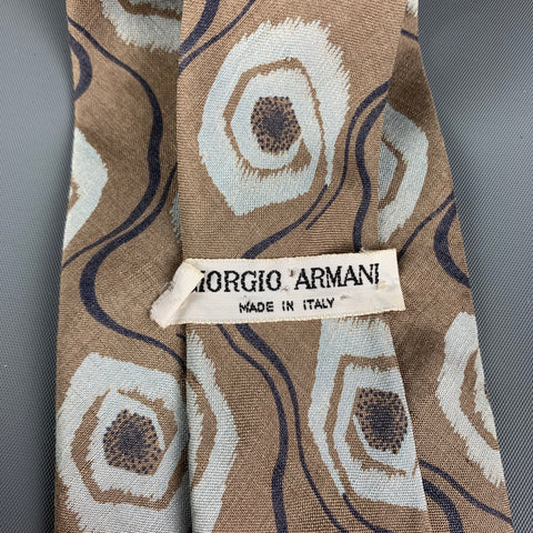 GIORGIO ARMANI Cravate en soie abstraite kaki