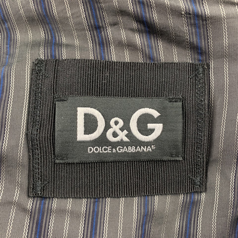 D&G by DOLCE & GABBANA Size 38 Grey Bomber Leather Jacket