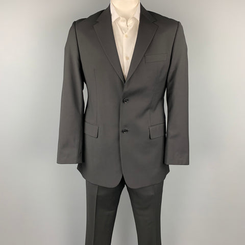 SAND Taille 42 Costume à revers cranté en laine noire régulière