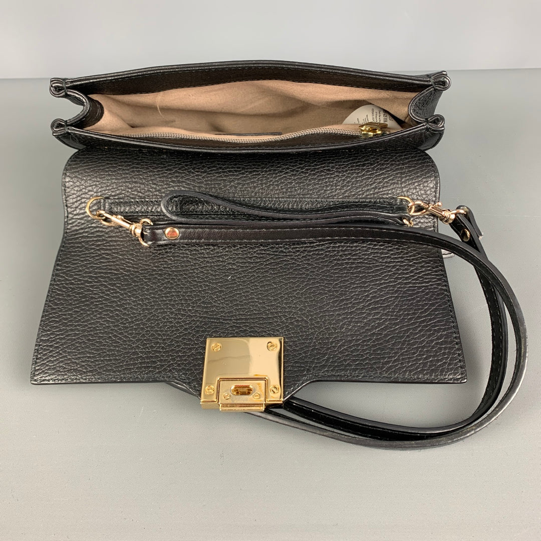 VERSACE COLLECTION Black Pebble Grain Leather Handbag & Leather Goods