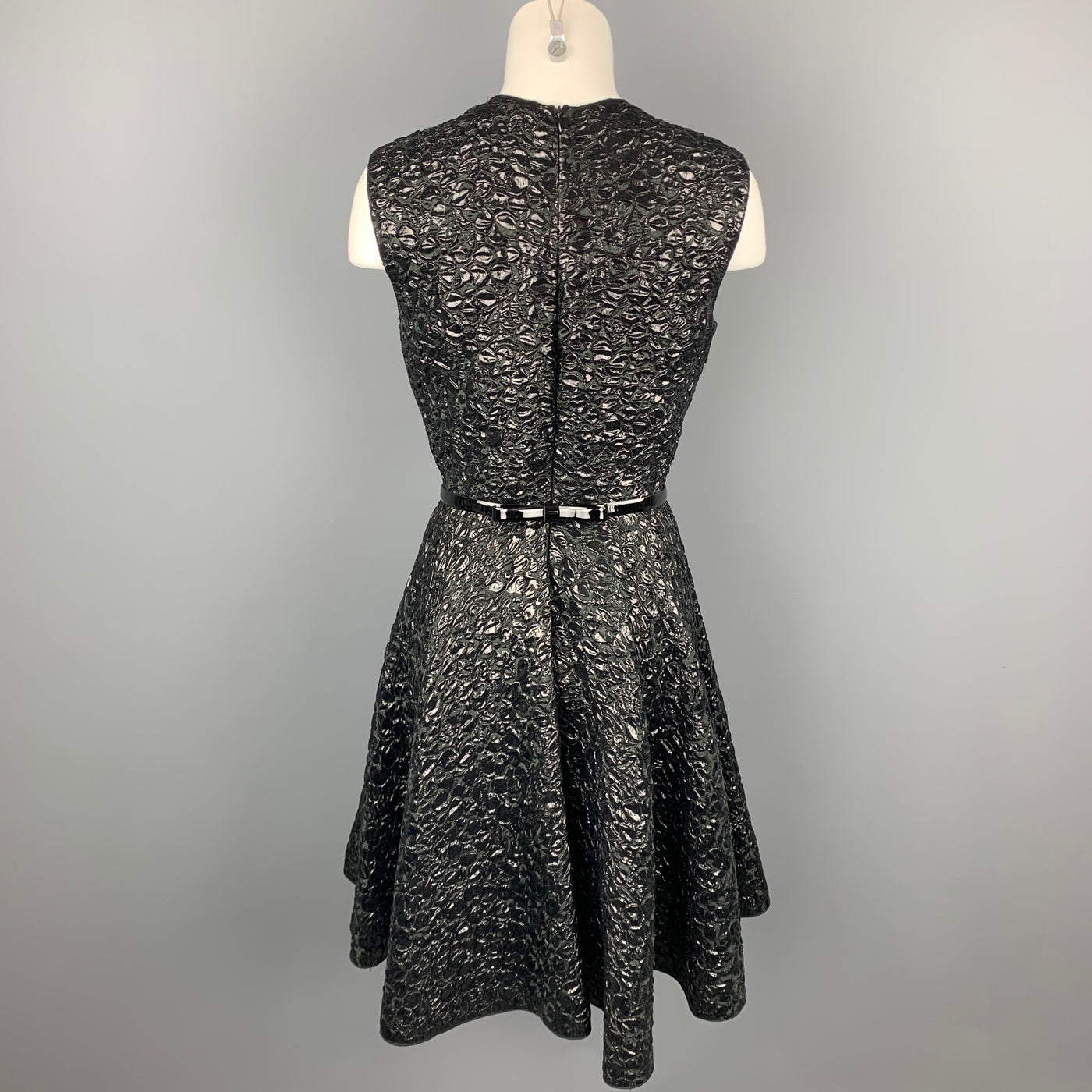 GIAMBATTISTA VALLI Size 6 Black Brocade Polyamide Blend A-Line Dress