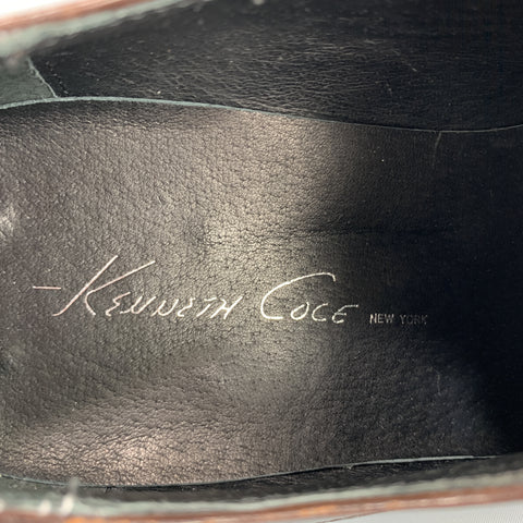 KENNETH COLE Size 8 Dark Brown Leather Squared Toe Lace Up