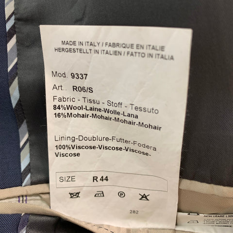 PAUL SMITH Size 44 Navy Wool Mohair Notch Lapel Suit