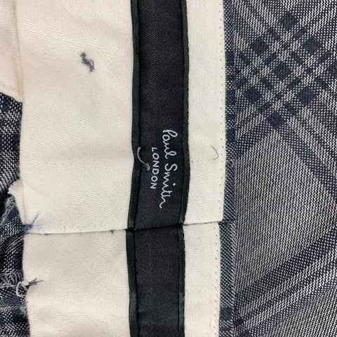 PAUL SMITH The Kensington Size 36 Grey Charcoal Plaid Wool Notch Lapel Suit