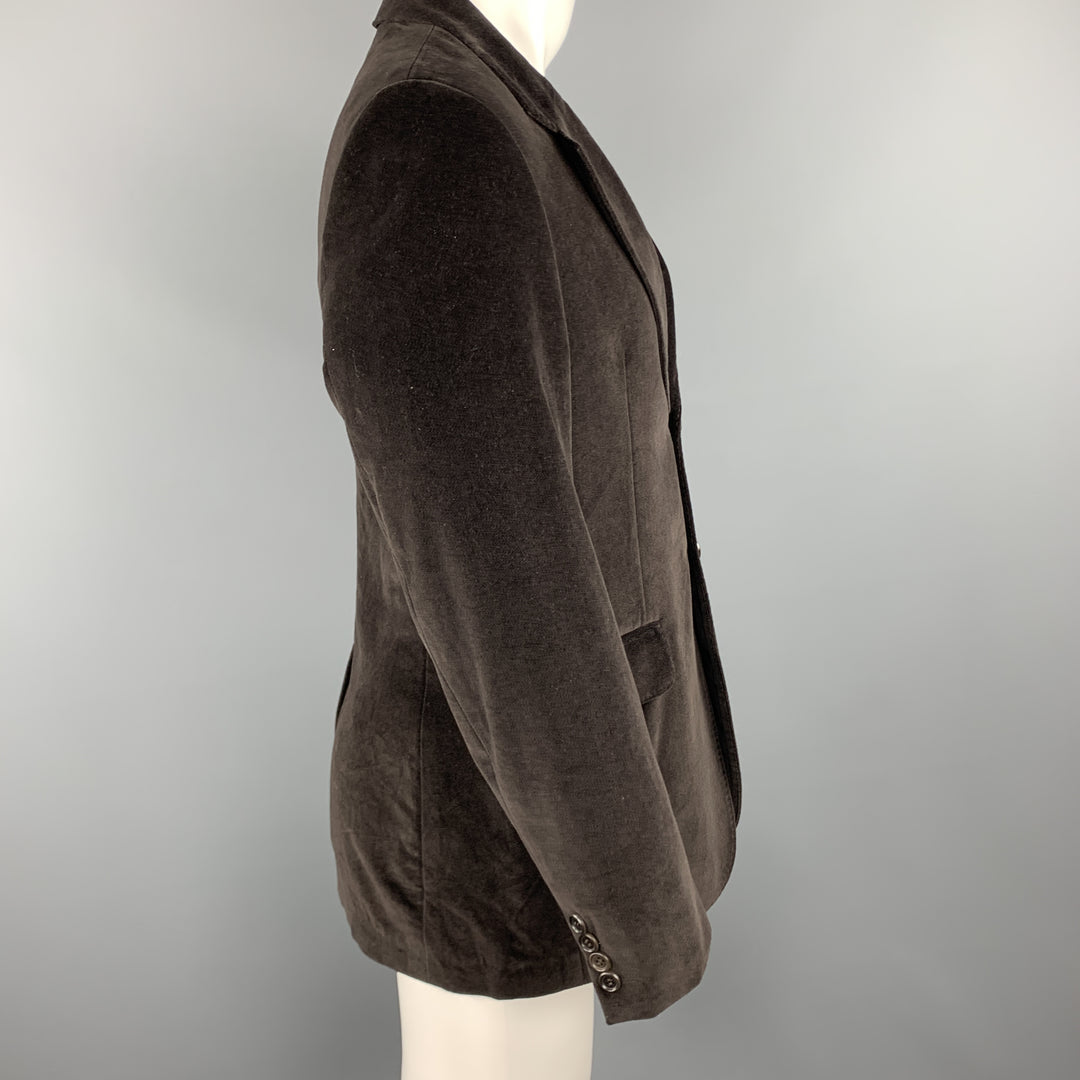 PS by PAUL SMITH Size 38 Brown Cotton Velvet Notch Lapel Sport Coat