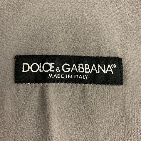 DOLCE & GABBANA Size 40 Solid Wool & Silk Buttoned Light Gray Vest