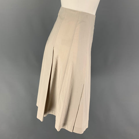 MARNI Size 4 Light Gray Cotton Plaid Skirt