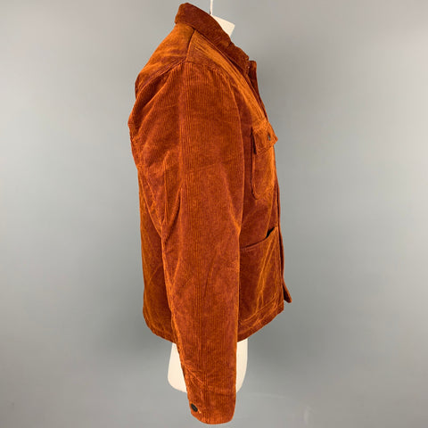 CARHARTT Work In Progress Size L Brown Corduroy Patch Pockets Coat