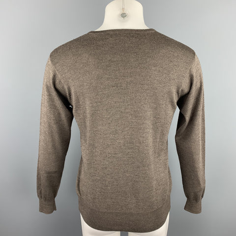 NEIMAN MARCUS Size M Brown Merino Wool Blend Pullover
