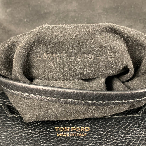 TOM FORD Black Gold Pebble Grain Leather Handbag