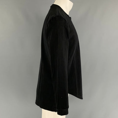 COS Talla M Sudadera asimétrica de algodón sólido negro