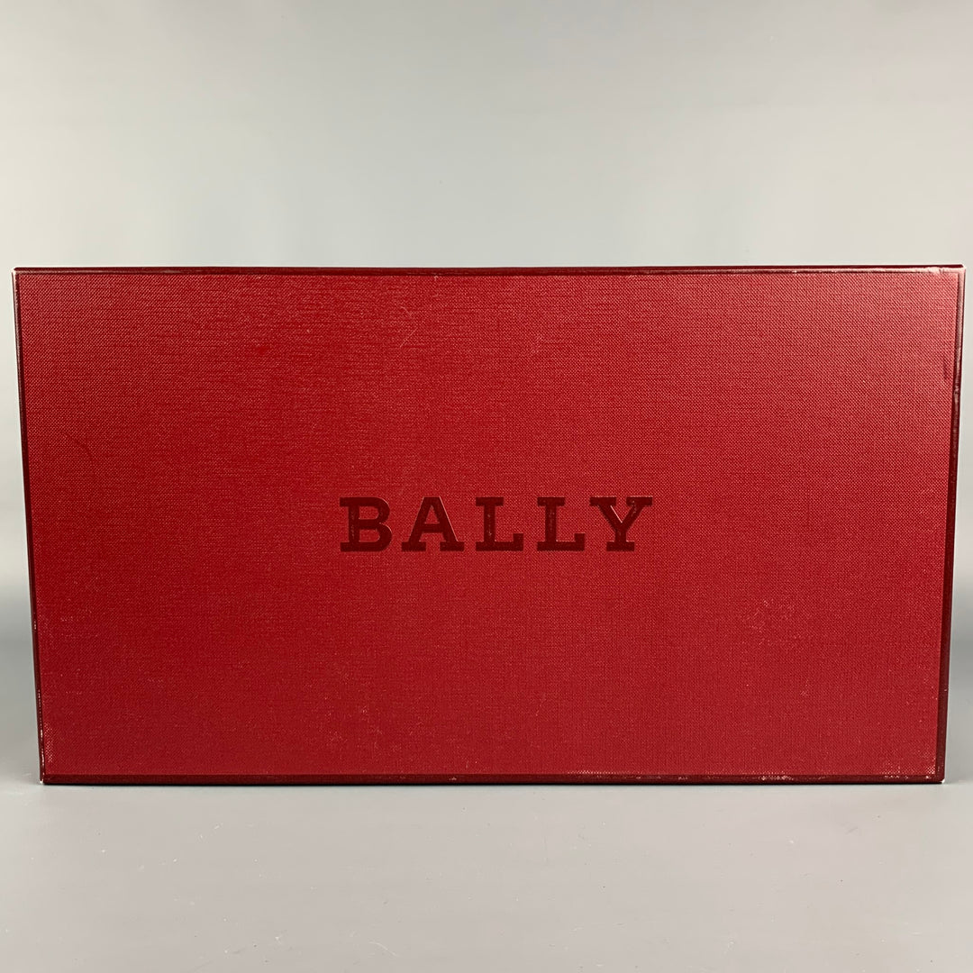 BALLY Taille 11,5 Chaussures à lacets en cuir antique noir avec bout d'aile