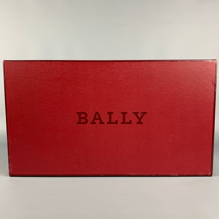 BALLY Taille 11,5 Chaussures à lacets en cuir antique noir avec bout d'aile