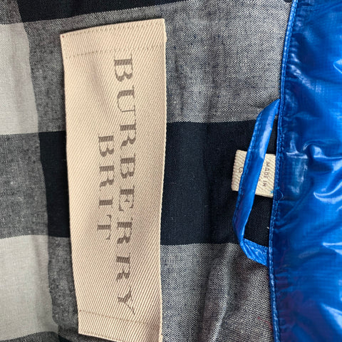 BURBERRY BRIT Size L Blue Quilted Polyamide Vest