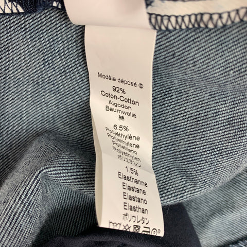 KENZO Size 8 Navy White Cotton Blend Print Zip Fly Jeans