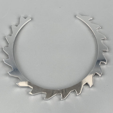 BOND HARDWARE Silver Tone Aluminum Metal Buzzsaw Choker Necklace Small