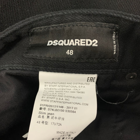 DSQUARED2 Talla 32 Vaqueros ajustados de algodón negro