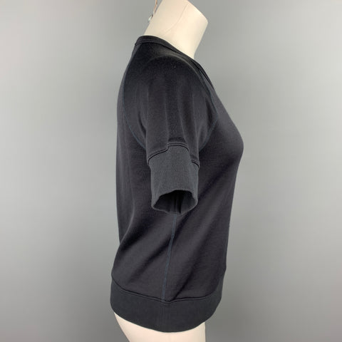 JAMES PERSE Talla S Camiseta de manga corta con cuello redondo en mezcla de algodón color carbón