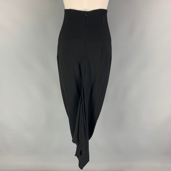 JOHN GALLIANO Size 6 Black Acetate Viscose Pencil Skirt