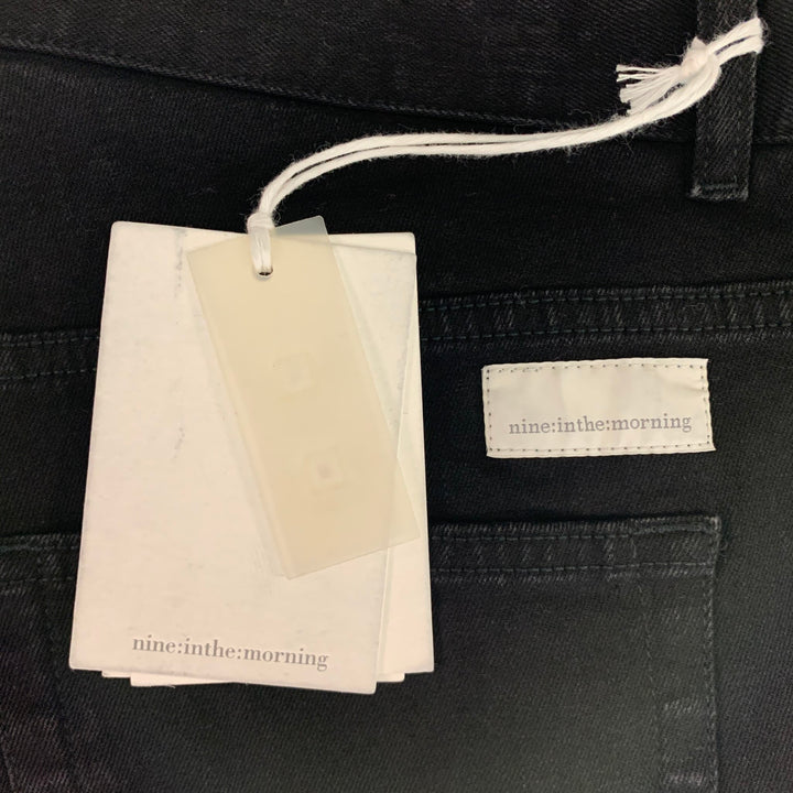 NINE IN THE MORNING Size 30 Black Cotton Straight Jeans