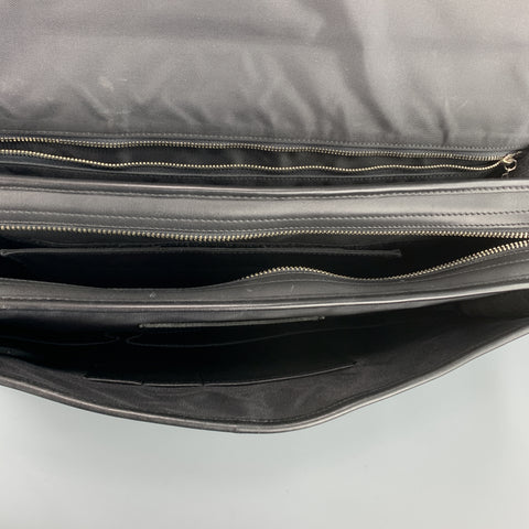 COACH Black Leather Shoulder Strap Double Closure Briefcase