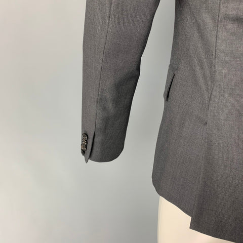 BAND OF OUTSIDERS Size 38 Charcoal Black Grid Wool Notch Lapel Sport Coat