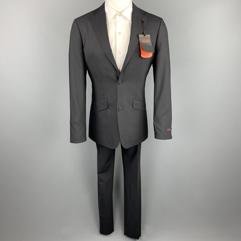 TED BAKER Size 36 Regular Black Wool Notch Lapel Suit