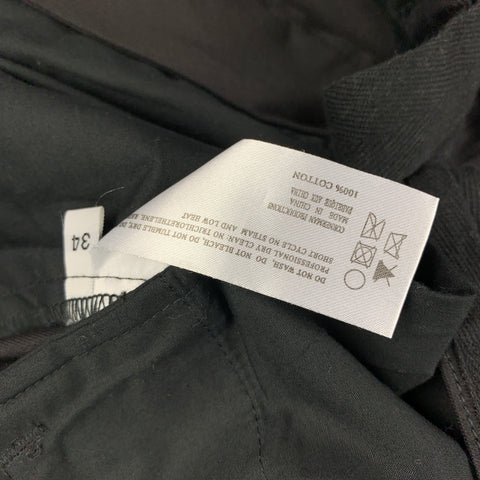 STAMPD Taille 34 Pantalon décontracté court en coton noir avec pattes latérales
