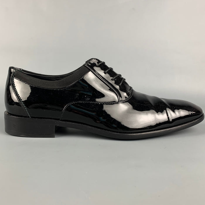SALVATORE FERRAGAMO Size 8.5 Black Leather Lace Up Shoes