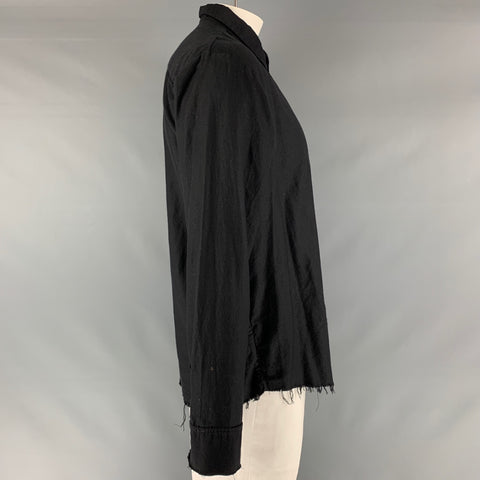 ELENA DAWSON Taille L Chemise à manches longues en coton noir