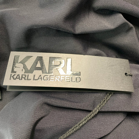 KARL LAGERFELD Taille M Veste à capuche en coton polyester noir argenté