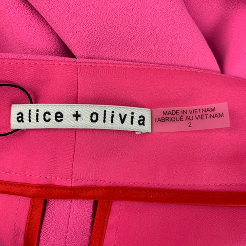 ALICE + OLIVIA Pantalon habillé court en polyester rose taille 2