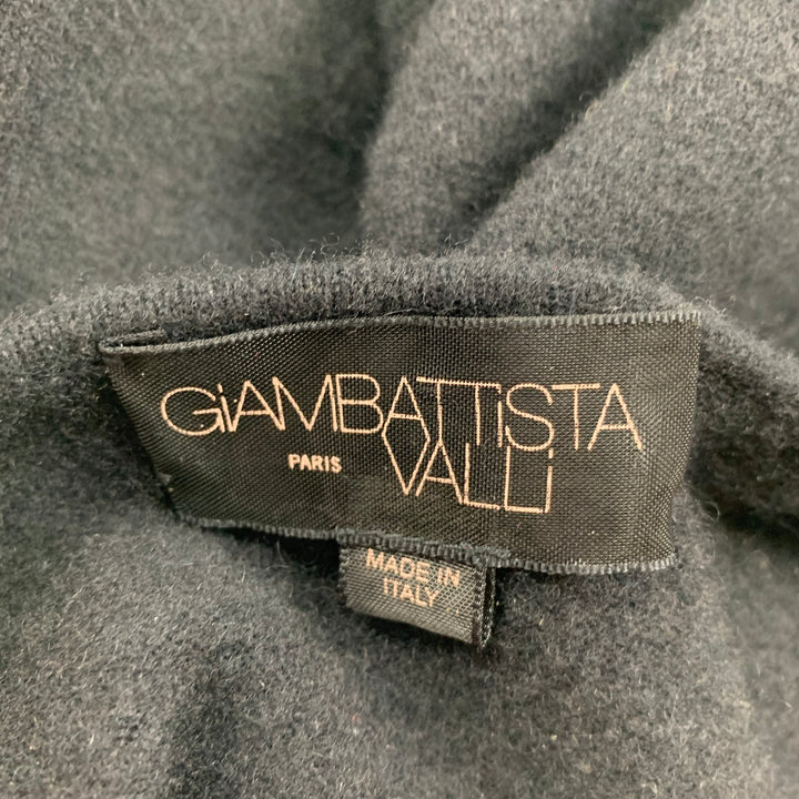 GIAMBATTISTA VALLI Size S Black Cashmere Embroidered Sleeveless Dress Top