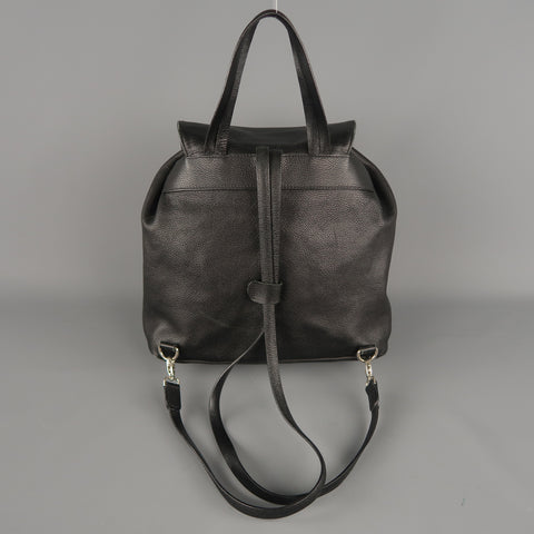 BARANTANI Black Leather Backpack