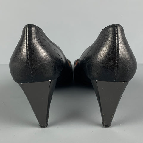 LANVIN Size 9 Black Satin Solid Pumps