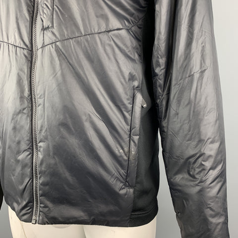 KJUS Size XL Black Polyamide High Collar Full Zip Zip Pockets Jacket