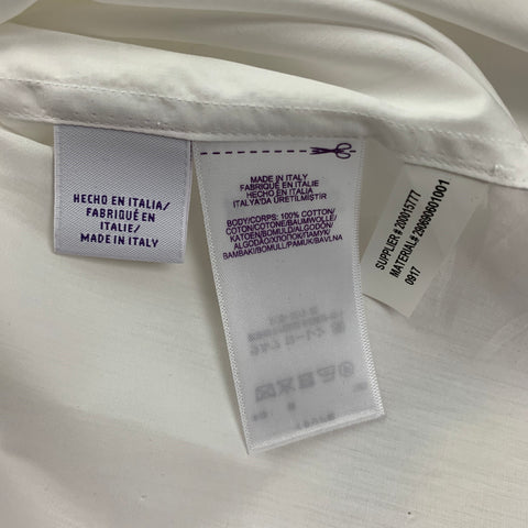 RALPH LAUREN Collection Size 4 White Cotton Tuxedo Shirt