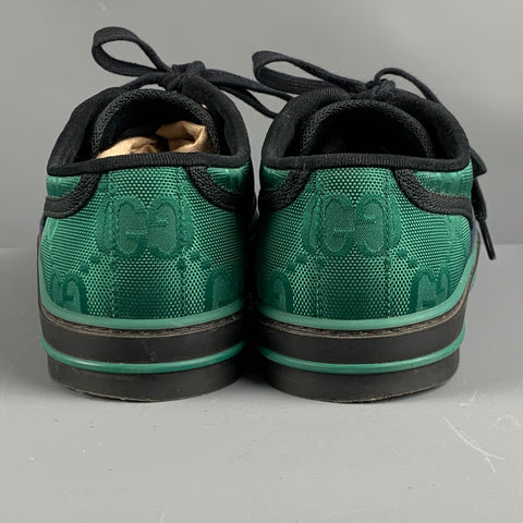 GUCCI Talla 9 Zapatillas bajas de nailon con monograma rojo verde