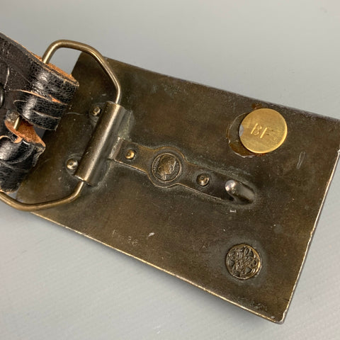 BETH FRANK Size S Brown Embossed Leather Belt