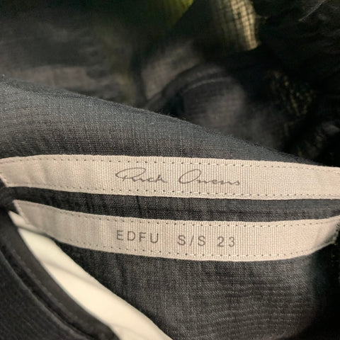 RICK OWENS SS23 Size 34 Black Textured Linen Nylon Drop-Crotch Casual Pants