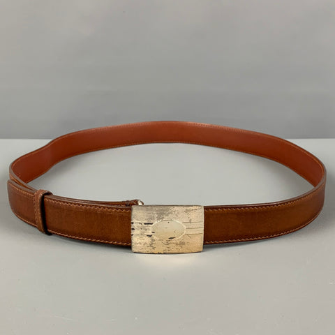 BRUNELLO CUCINELLI Size 35 Brown Leather Belt