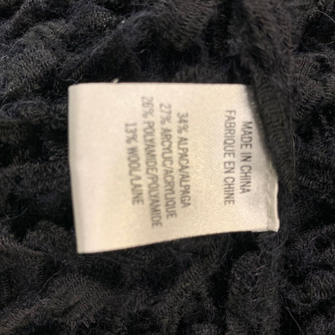 HELMUT LANG Taille P Mélange d’alpaga noir Voir à travers le pull asymétrique