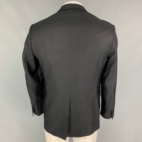 DSQUARED2 Size 42 Black Embroidery Wool Blend Peak Lapel Sport Coat